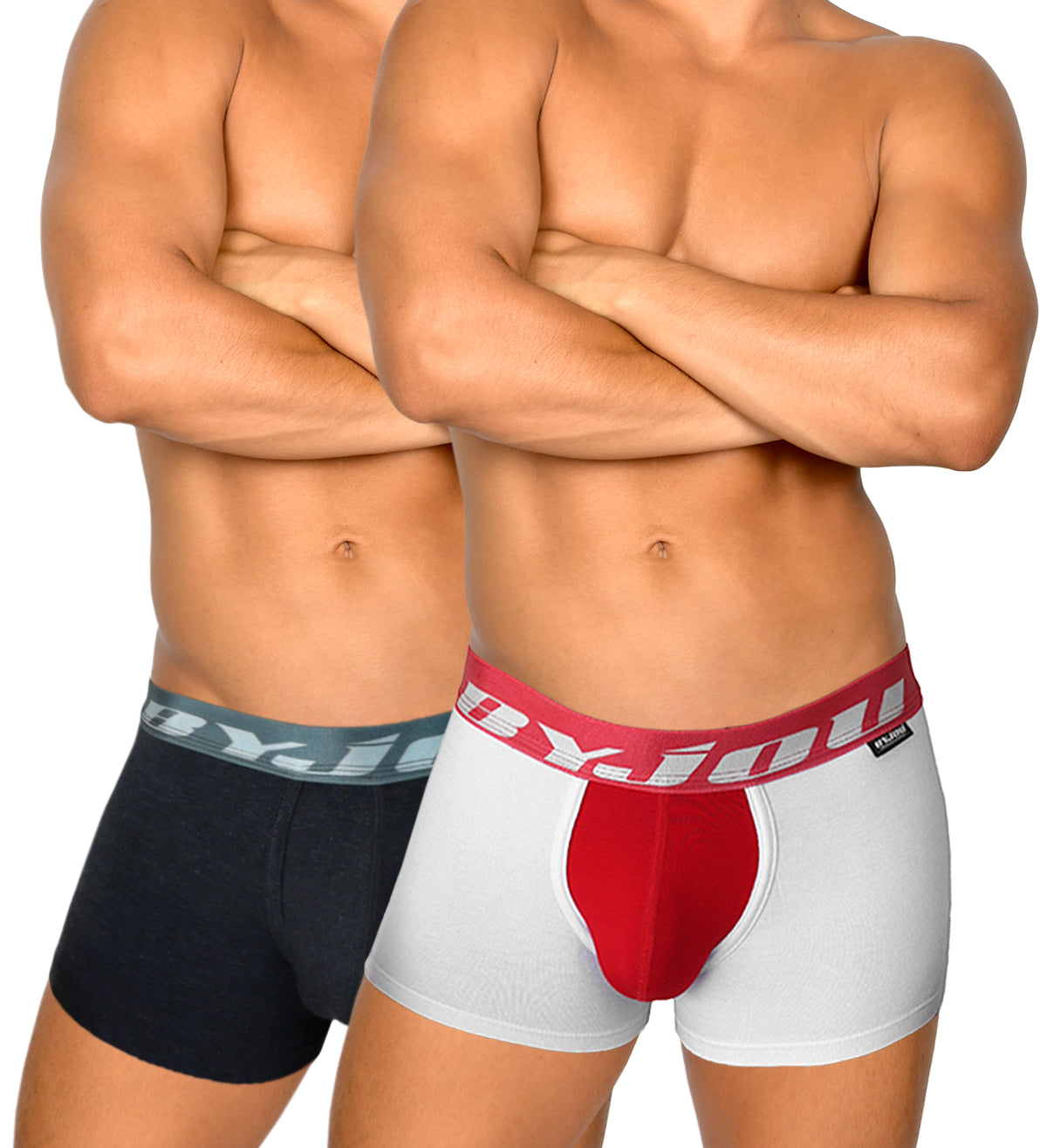 Boxer for men 2Pack Dark Grey & White and Red Byjou Underwear B2PMX002