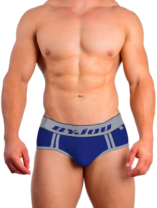 Men's Blue & Grey Andy Briefs | Byjou Underwear