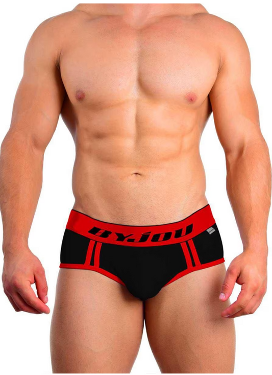 Men's Black & Red Andy Briefs | Byjou Underwear