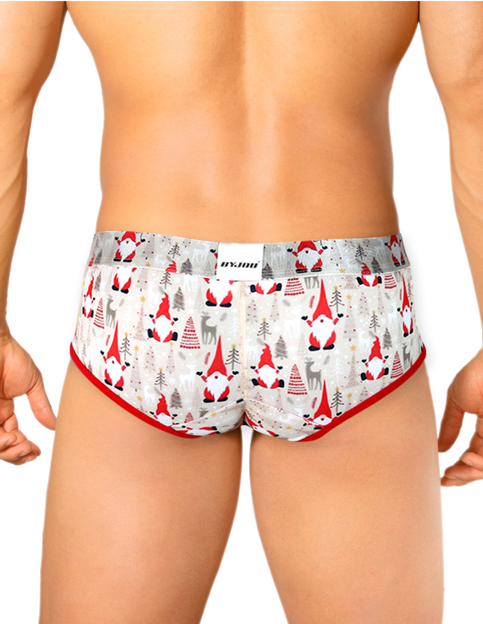 Men's Multicolor Nautico Christmas Briefs nude red santa| Byjou BNAUMX168