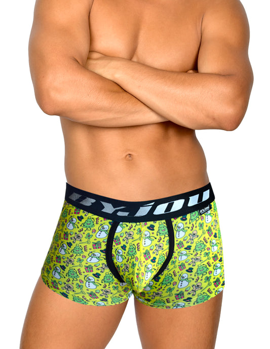 Men's Yellow Victor Christmas Boxer Briefs | Byjou BVICMX104