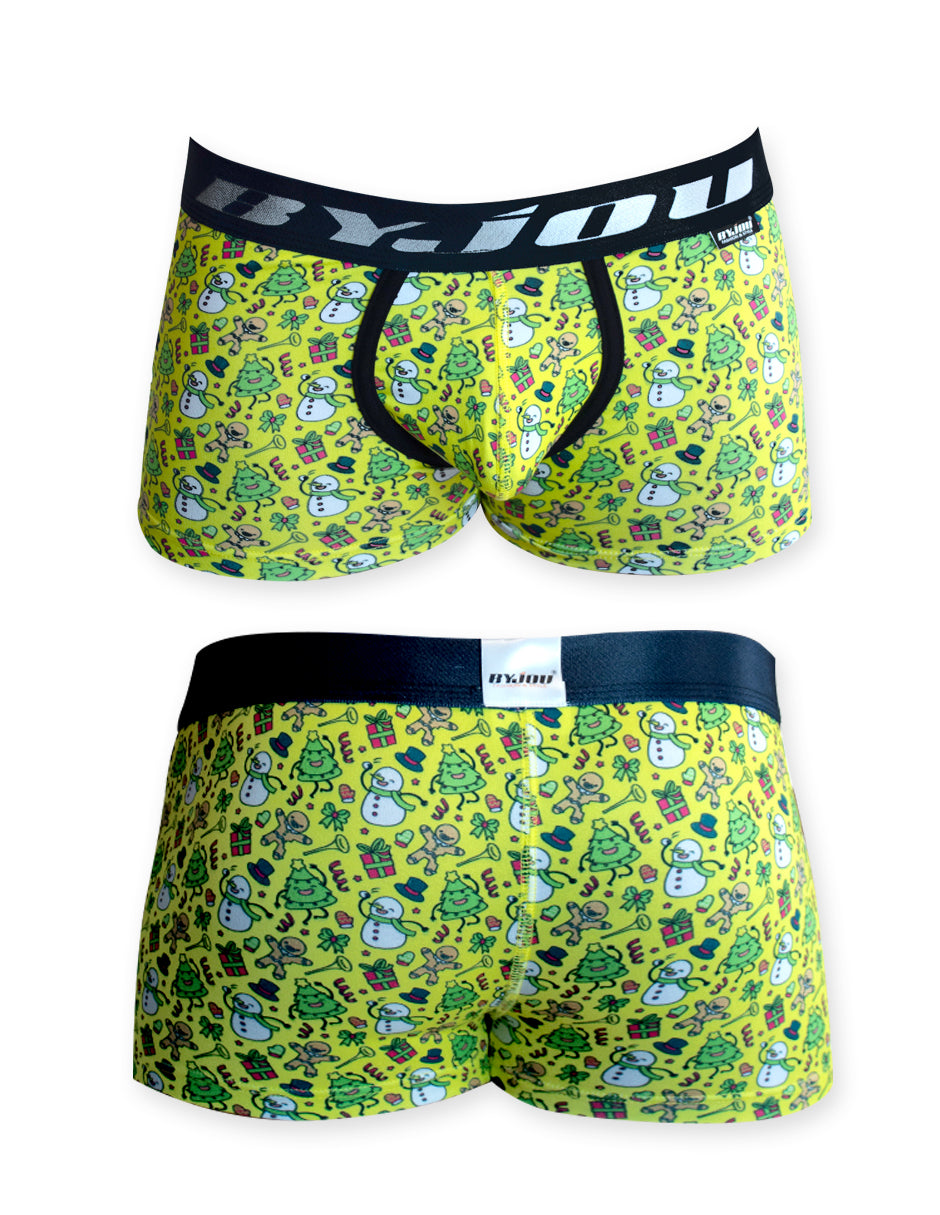 Men's Yellow Victor Christmas Boxer Briefs | Byjou BVICMX104