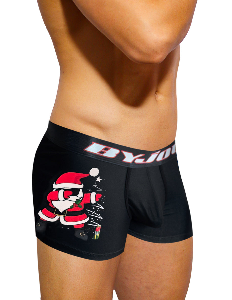 Men's Black Victor Christmas Boxers Santa | Byjou BVICMX097